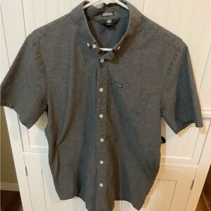 Volcom Modern Fit Y2K Skater Charcoal Short Sleeve Button Up Shirt